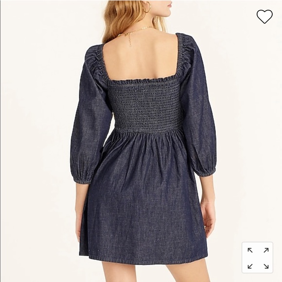 J. Crew Dresses J Crew Smocked Puff Dress In Chambray Poshmark